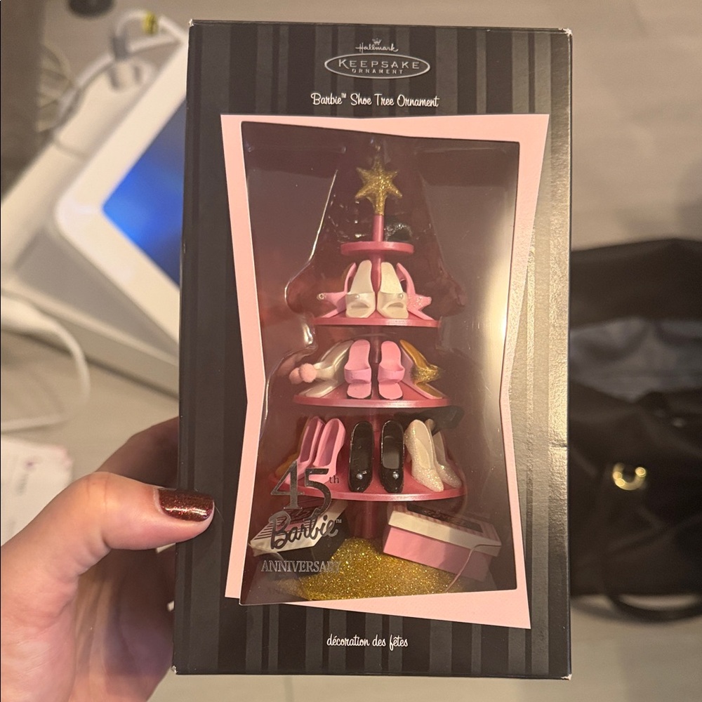 NIB 2004 45th Anniversary Hallmark Keepsake Barbie Shoe Tree Ornament